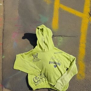 Girls Green Graphic Hoodie